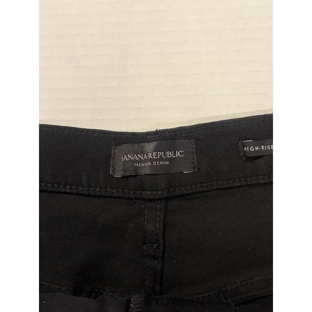 Banana Republic Shorts Womens 34 Black Denim High Rise 3 Inch Raw Hem Distressed - Picture 3 of 6